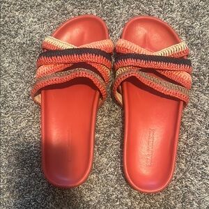 Ulla Johnson Stylish Red Slide Sandals